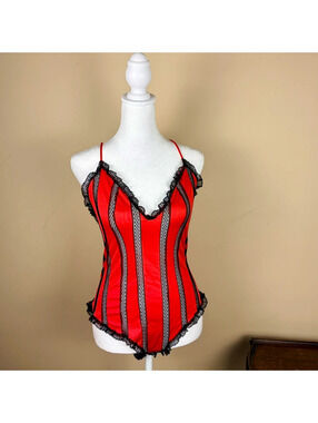 Vintage 80s Made in USA JCPenny Lingerie Teddy Size S Red